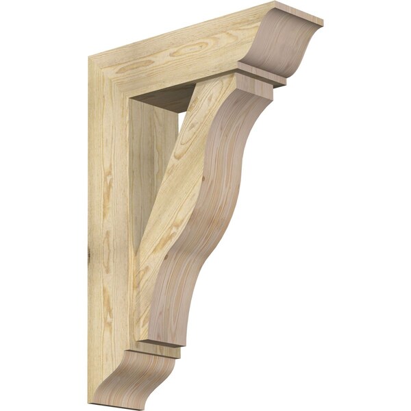 Ekena Millwork Funston Traditional Rough Sawn Bracket w/ Offset Brace, Douglas Fir, 8"W x 26"D x 38"H BKT0806X26X38FST01RDF - main